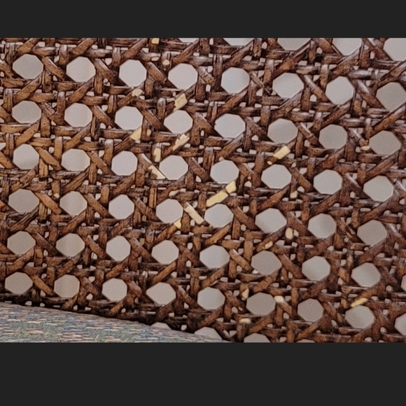 Wicker Sided Accent Chair, Queen Ann High Back with Woven Natural Rattan Sides, - Picture 10 of 10